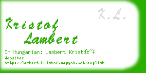 kristof lambert business card